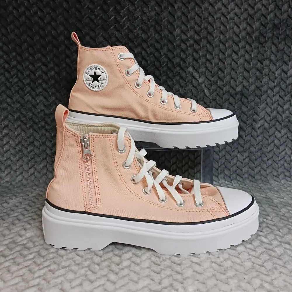 Converse Chuck Lugged Lift Women's Hi Platform Sneaker Coral Peach Canvas Size 9